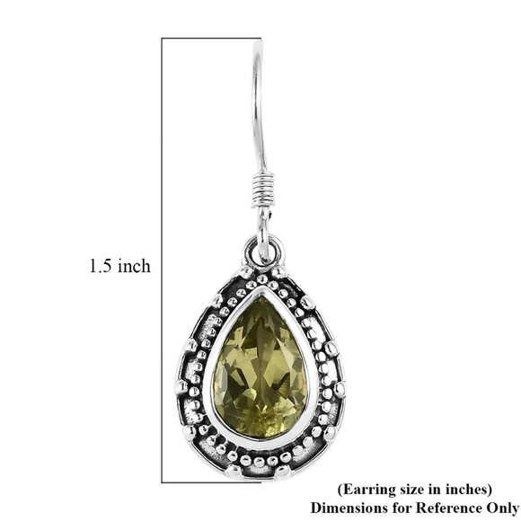 Ouro Verde Quartz Earrings in 925 Sterling Silver - Picture 7 of 7